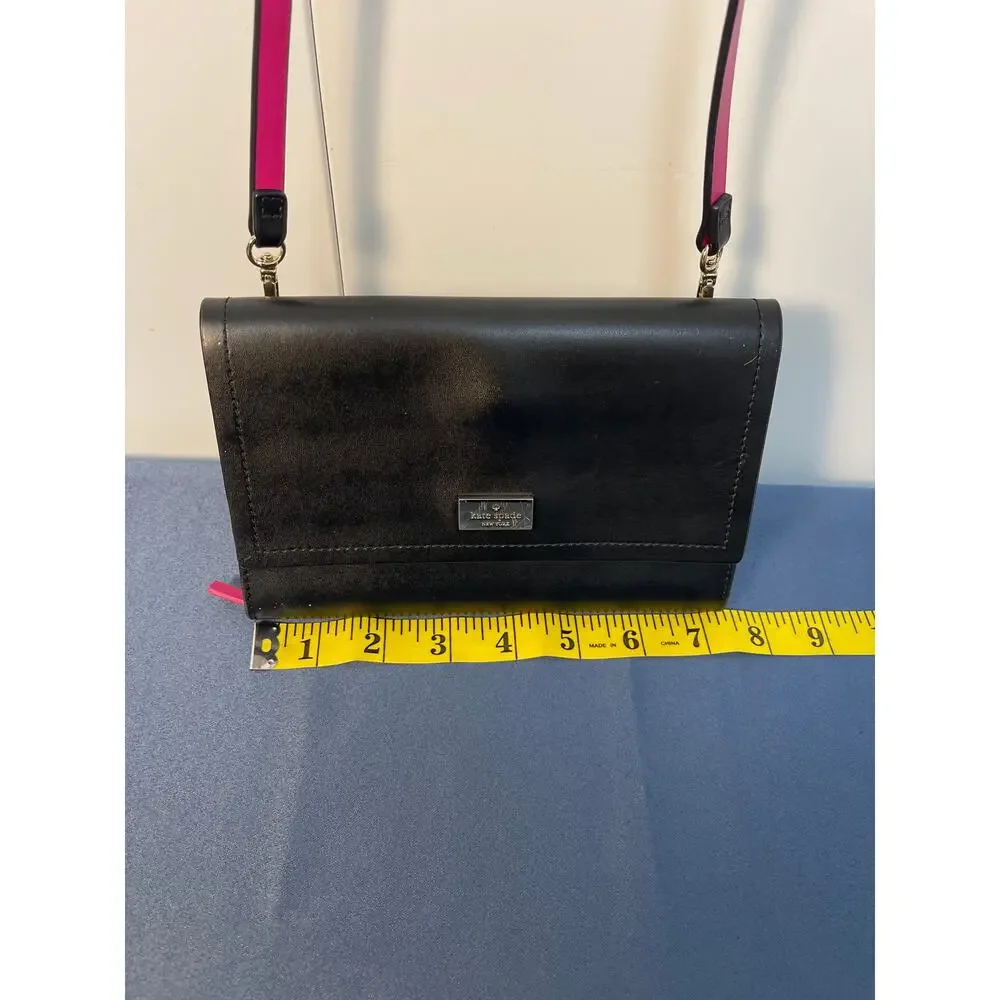 Kate Spade‎ Black Pink Wallet/Clutch/Crossbody Removable Strap Pre-owned